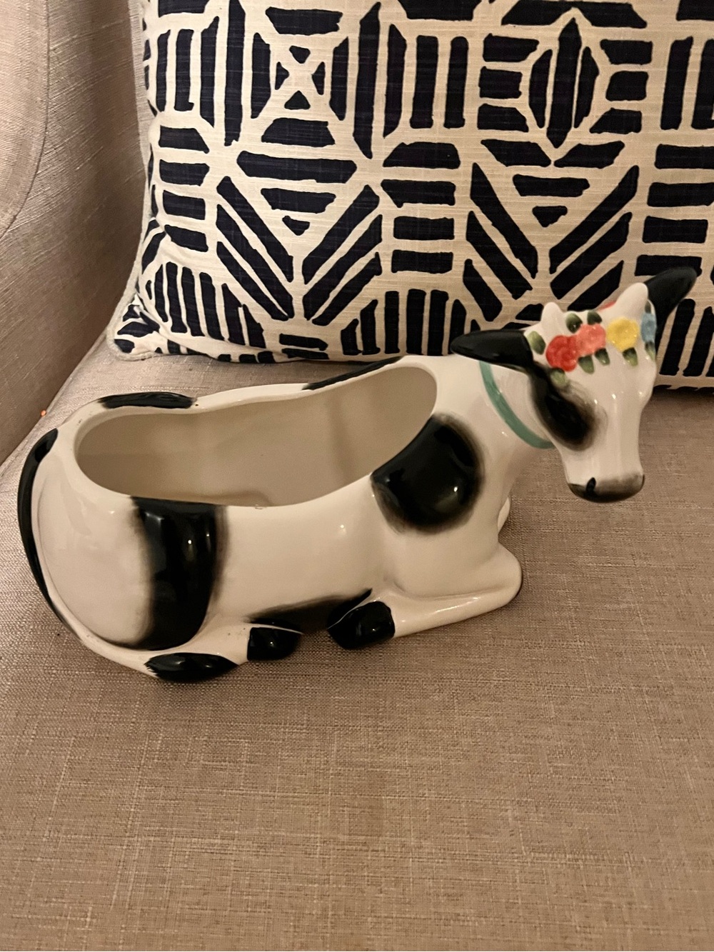 Pioneer Woman Ceramic Cow Planter